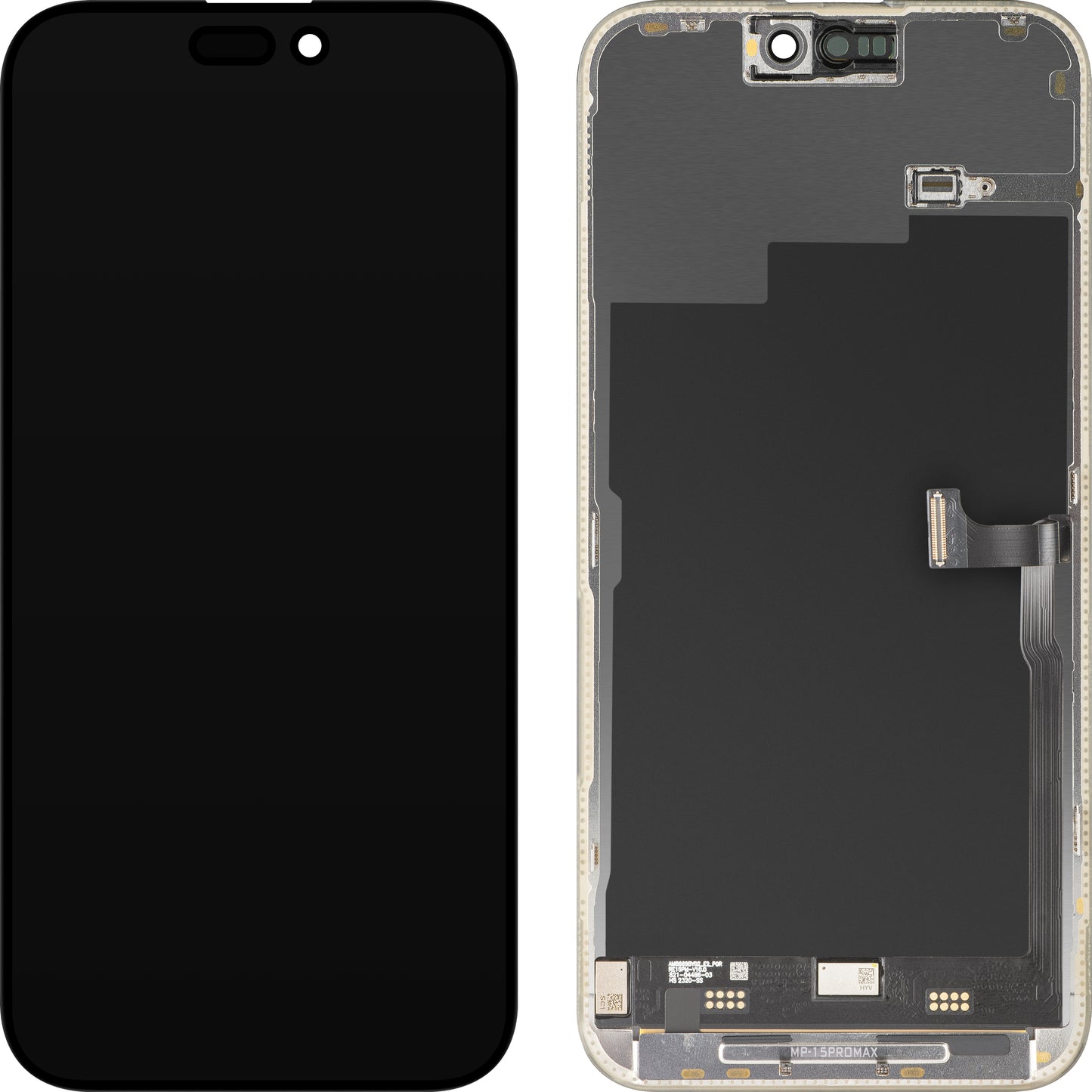 Οθόνη με Touchscreen MP συμβατή με Apple iPhone 15 Pro Max, με Πλαίσιο, Premium Έκδοση Soft OLED FHD 120Hz Διαγνωστική, Μαύρο