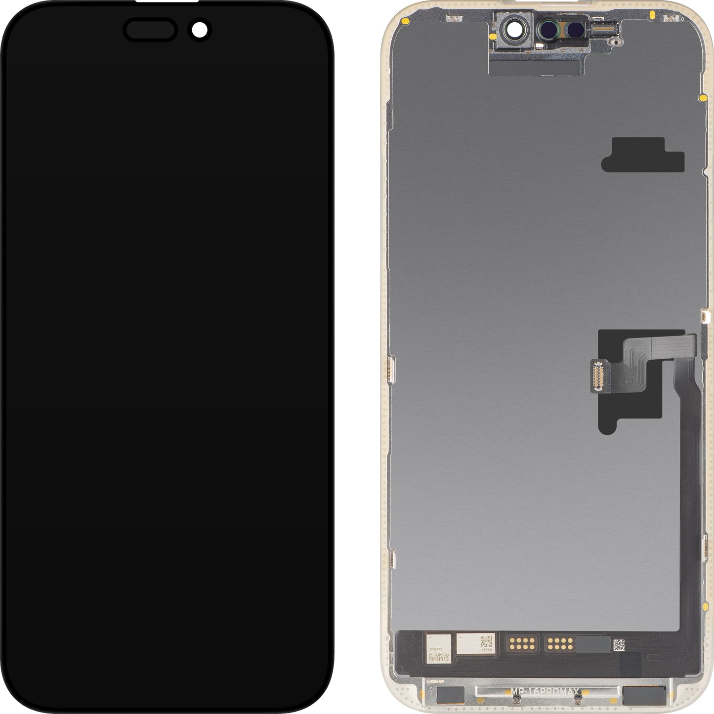 MP Touchscreen Display compatible with Apple iPhone 16 Pro Max, with Frame, Soft OLED FHD IC Movable Version, Black
