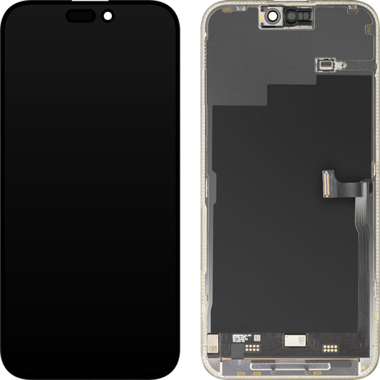 Οθόνη με Touchscreen MP συμβατή με Apple iPhone 15 Pro Max, με Πλαίσιο, Premium Έκδοση Soft OLED FHD 120Hz, Μαύρο, Επανασφραγισμένη