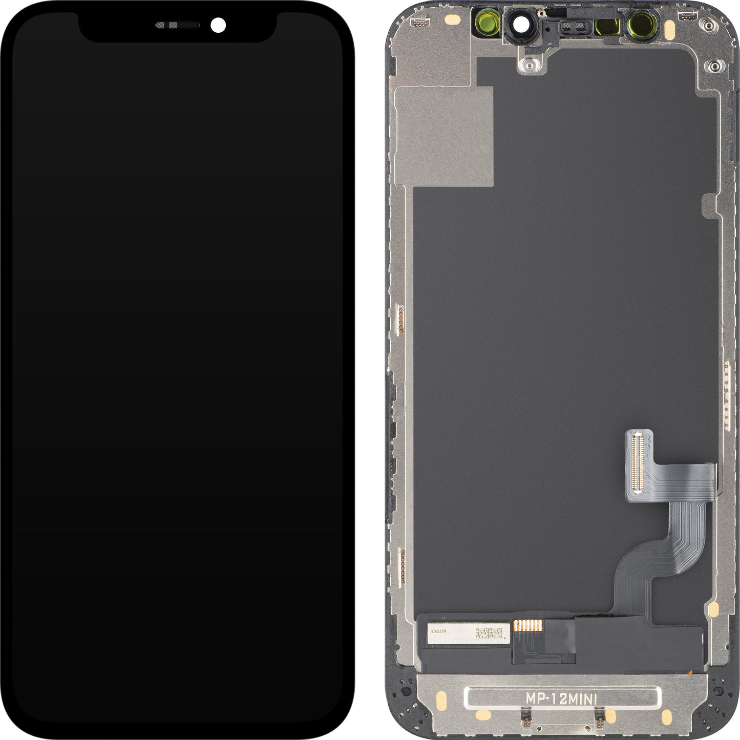 Οθόνη με Touchscreen MP συμβατή με Apple iPhone 12 mini, με πλαίσιο, έκδοση OLED FHD IC Movable, μαύρο