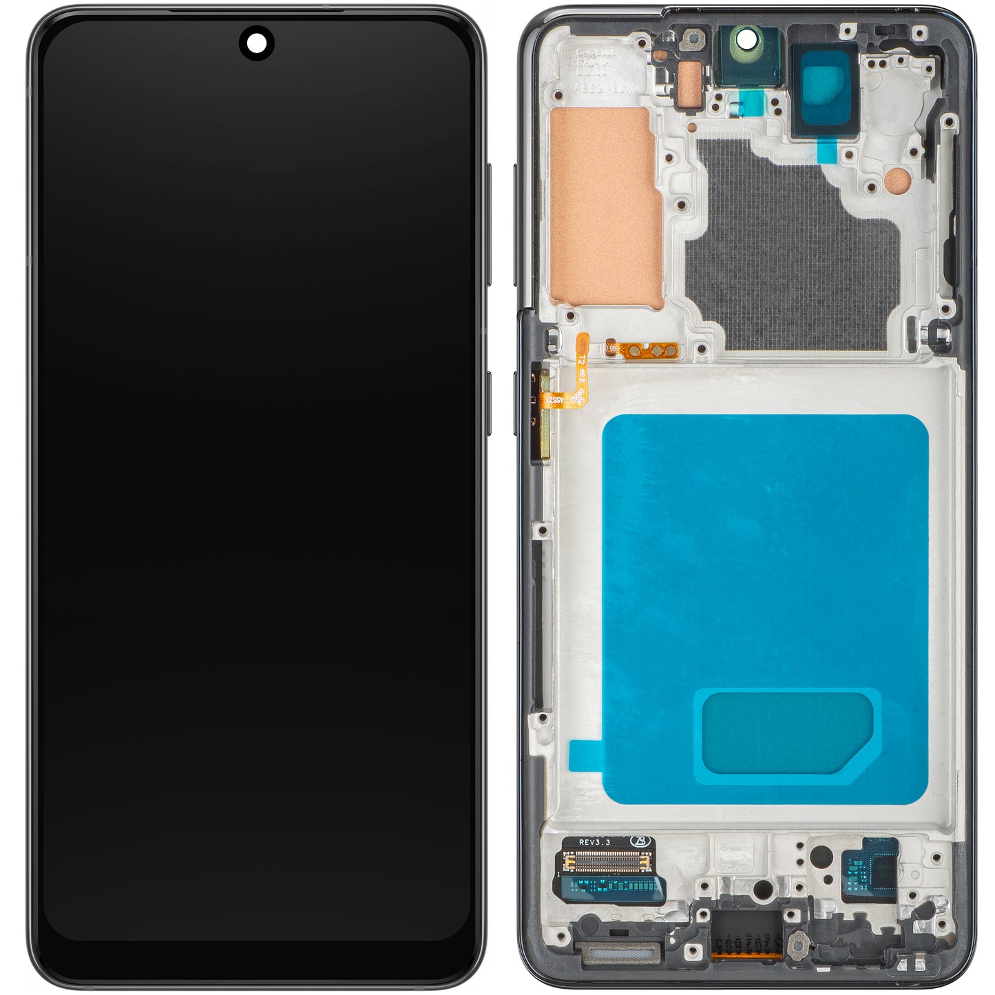 MP Touchscreen Display compatible with Samsung Galaxy S21 5G G991, with Frame, Black