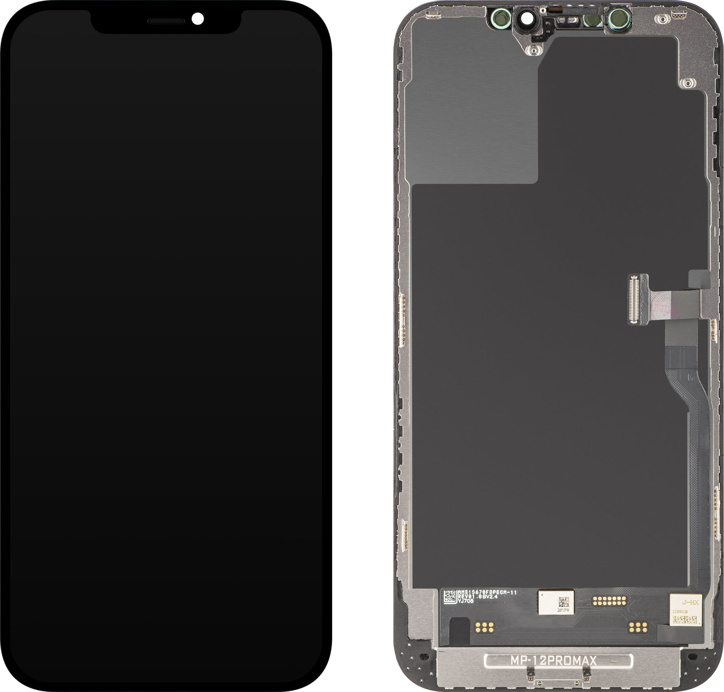 MP Touchscreen Display compatible with Apple iPhone 12 Pro Max, with Frame, OLED FHD Diagnostic Soft Version, Black