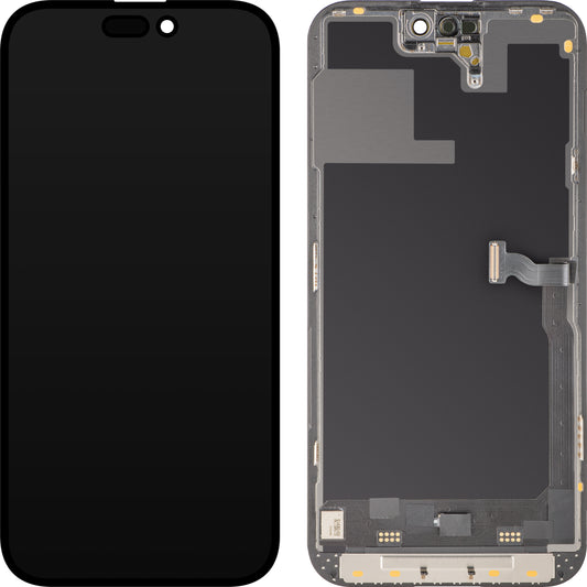 Οθόνη αφής MP συμβατή με Apple iPhone 14 Pro, με Πλαίσιο, Έκδοση Soft OLED 120Hz FHD Diagnostic, Μαύρη, Swap