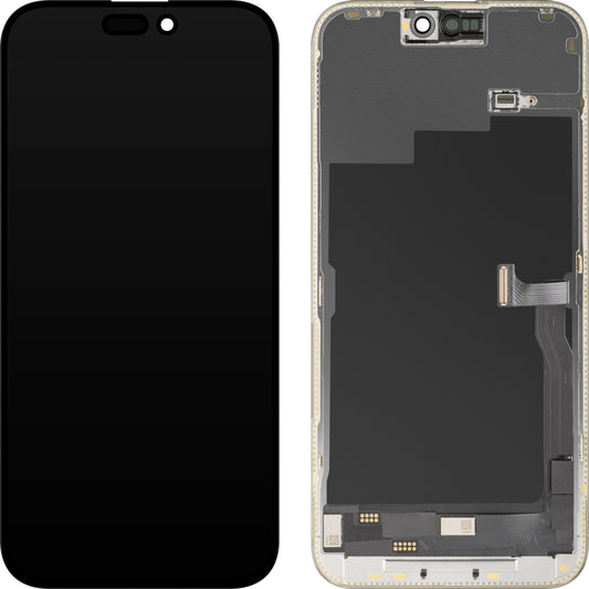 Οθόνη με Touchscreen MP συμβατή με Apple iPhone 15 Pro Max, με Πλαίσιο, Έκδοση OLED FHD Διαγνωστική, Μαύρο, Επανασφραγισμένη