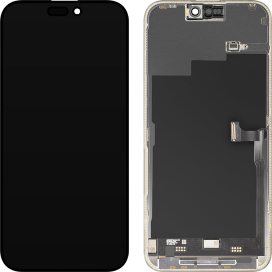 Οθόνη με Touchscreen MP συμβατή με Apple iPhone 15 Pro Max, με Πλαίσιο, Premium Έκδοση Soft OLED FHD 120Hz Διαγνωστική, Μαύρο, Επανασφραγισμένο