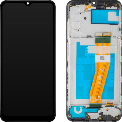Οθόνη με Touchscreen MP συμβατή με Samsung Galaxy A03s A037, με πλαίσιο, έκδοση F, μαύρο, ανταλλαγή