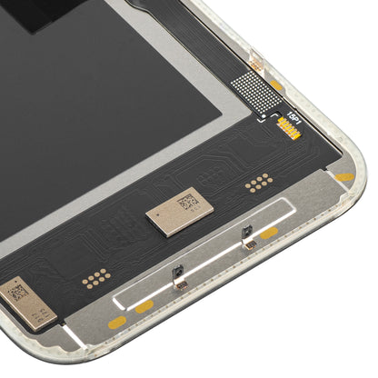 Οθόνη αφής MP συμβατή με Apple iPhone 15 Pro, με Πλαίσιο, Έκδοση Soft OLED IC Movable 120Hz FHD, Μαύρη