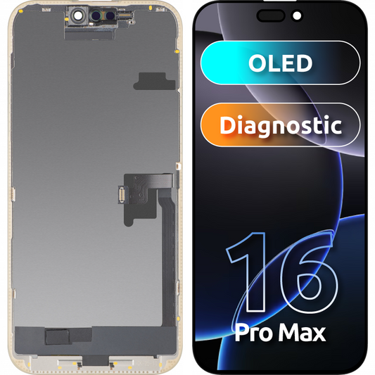 Οθόνη αφής MP συμβατή με Apple iPhone 16 Pro Max, με Πλαίσιο, Έκδοση OLED FHD Diagnostic, Μαύρη