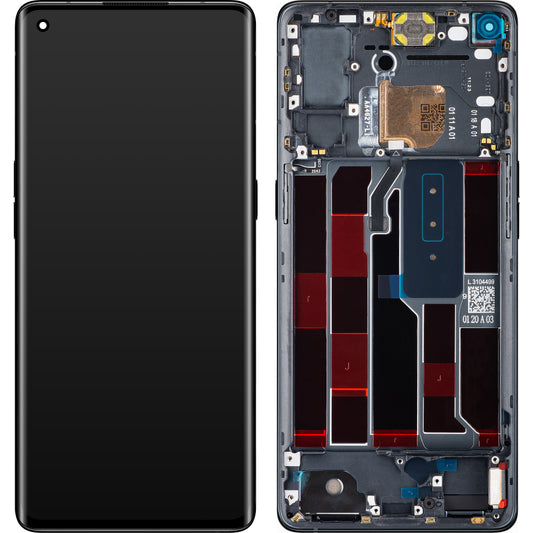 Οθόνη με Touchscreen Oppo Reno4 Pro 5G, με Πλαίσιο, Μαύρο (Space Black), Service Pack 4904736