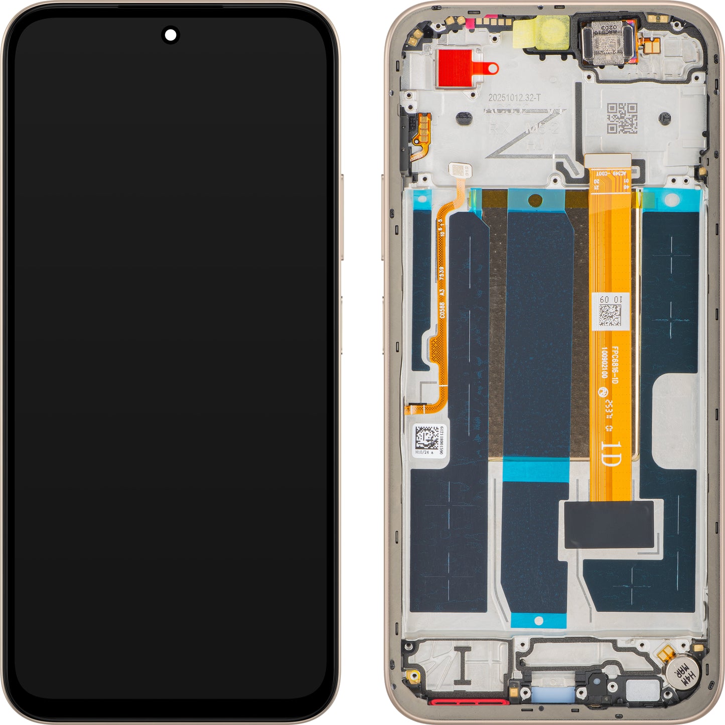 Display με Touchscreen Oppo A6 4G, με Πλαίσιο, Χρυσό (Aurora Gold), Service Pack 621029000744