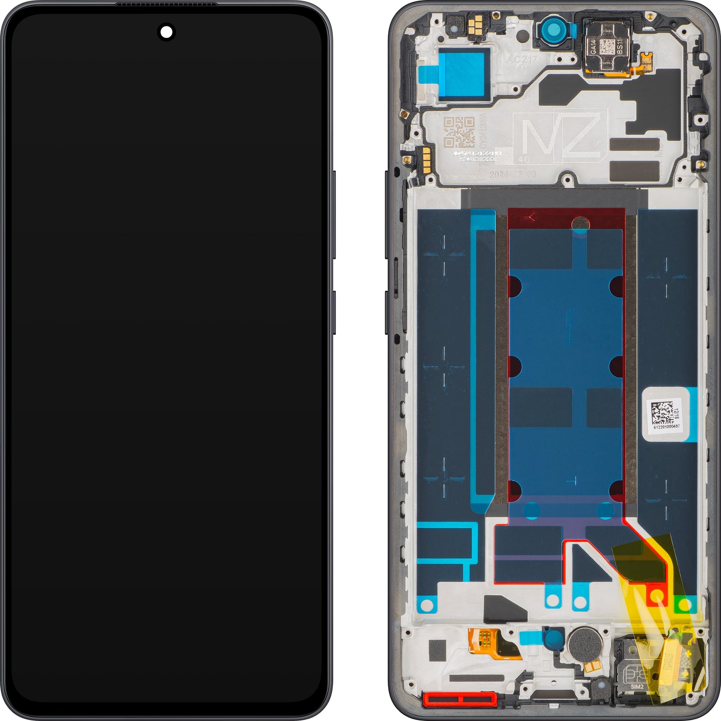 Οθόνη με Αφή Oppo Reno13 FS 5G / Reno13 F, με Πλαίσιο, Γκρι (Graphite Grey), Service Pack 621029000449