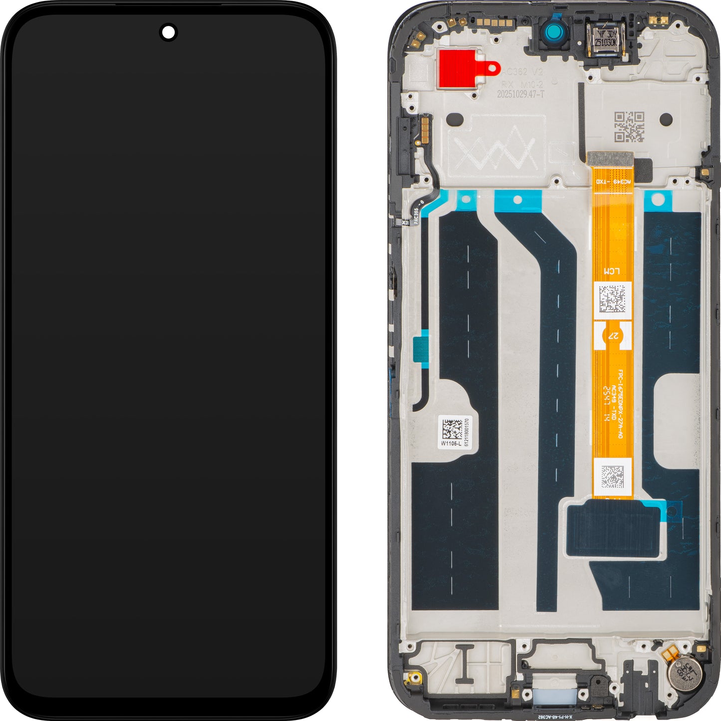 Oppo A6k Display with Touchscreen, with Frame, Black, Service Pack 621029000842