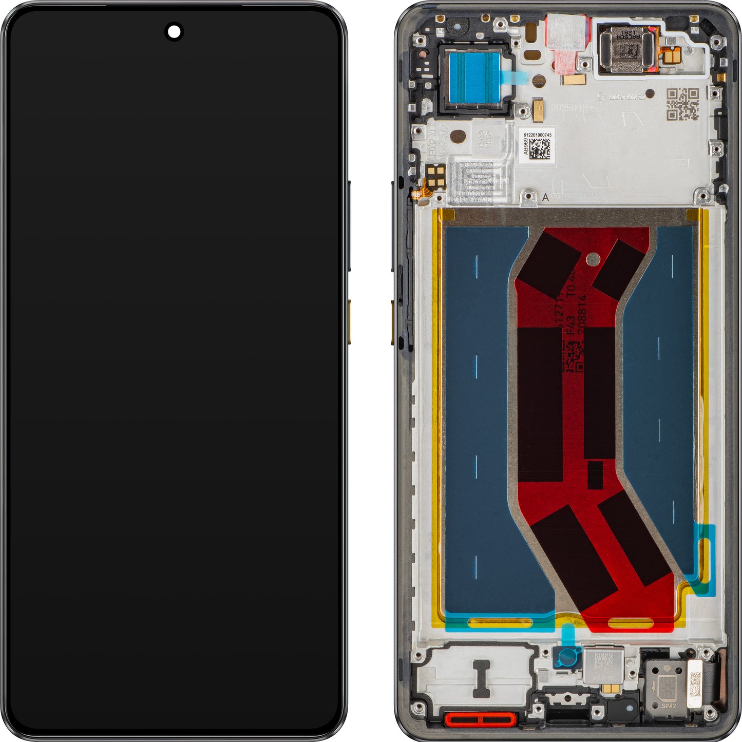 Realme GT 7T Display with Touchscreen, with Frame, Black (IceSense Black), Service Pack 621029000574