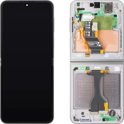 Οθόνη με Αφή Samsung Galaxy Z Flip6 F741, με Πλαίσιο, Εσωτερικό Μέρος, Ασημί (Silver Shadow), Πακέτο Σέρβις GH82-35013A