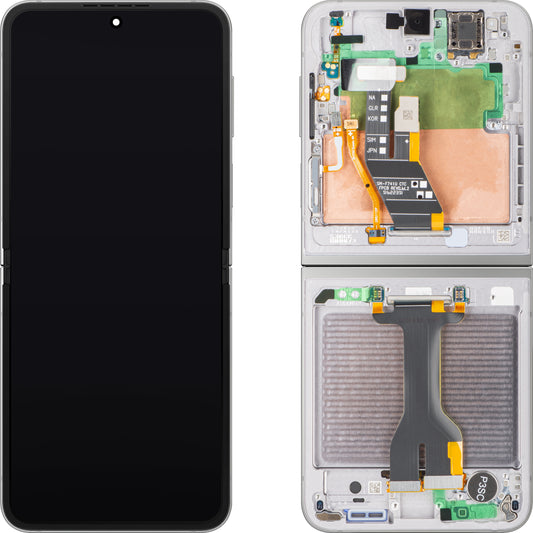Οθόνη με Αφή Samsung Galaxy Z Flip6 F741, με Πλαίσιο, Εσωτερικό Μέρος, Ασημί (Silver Shadow), Πακέτο Σέρβις GH82-35013A