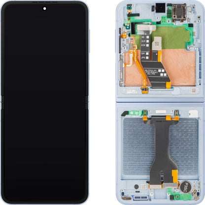 Οθόνη με οθόνη αφής Samsung Galaxy Z Flip6 F741, με πλαίσιο, Εσωτερικό, Μπλε, Service Pack GH82-35014C