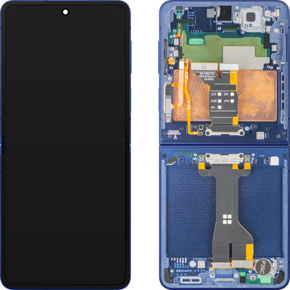 Οθόνη με οθόνη αφής Samsung Galaxy Z Flip7 F766, Με Πλαίσιο, Υποεσωματωμένη, Μπλε (Blue Shadow), Πακέτο Σέρβις GH82-37581A