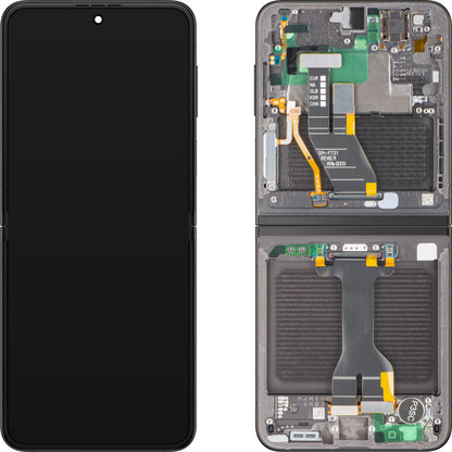 Οθόνη με Αφή Samsung Galaxy Z Flip5 F731, με Πλαίσιο, Εσωτερικό Υποστήριξη, Γκρι, Πακέτο Σέρβις GH82-31827E