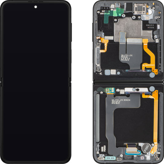Samsung Galaxy Z Flip4 F721 Touchscreen Display, with Frame, Sub Inner, Black, Service Pack GH82-29440E