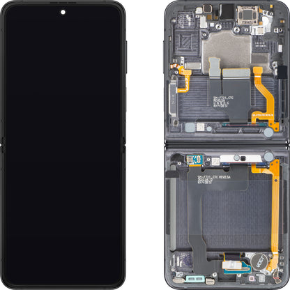 Οθόνη με οθόνη αφής Samsung Galaxy Z Flip4 F721, με πλαίσιο, υποεσωτερικό, γκρι (Graphite), Service Pack GH82-30238A