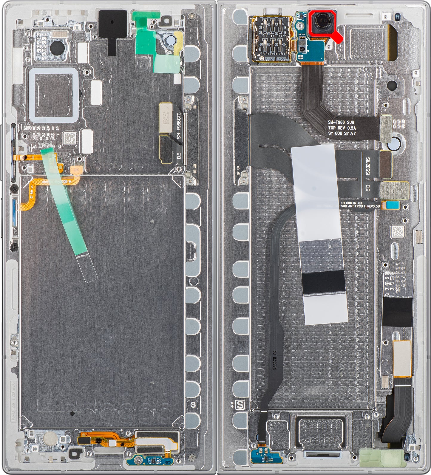 Οθόνη με οθόνη αφής Samsung Galaxy Z Fold7 F966, με πλαίσιο, υποεσωτερικό, ασημί (Silver Shadow), Service Pack GH82-37548A
