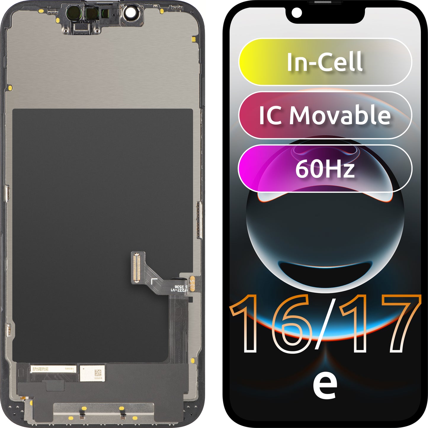 Οθόνη με Αφής ZY για Apple iPhone 17e / 16e, με Πλαίσιο, Έκδοση LCD In-Cell IC Κινητή, Μαύρο