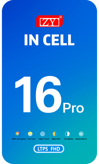 Οθόνη αφής ZY για Apple iPhone 16 Pro, με Πλαίσιο, Έκδοση LCD In-Cell IC Movable, Μαύρη