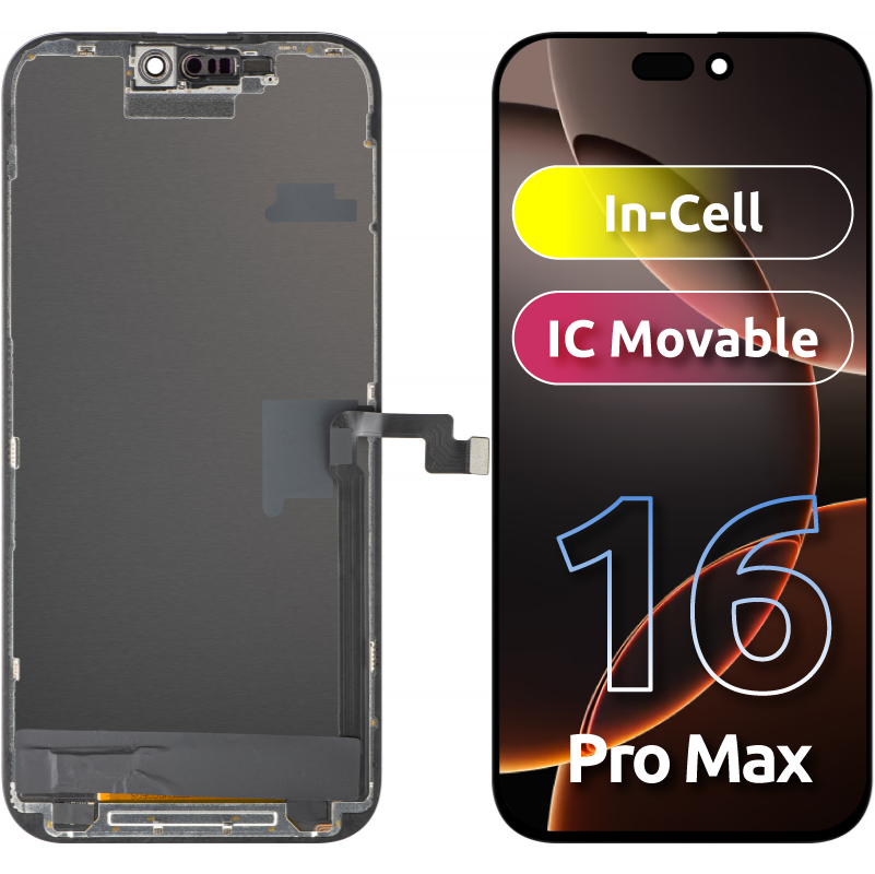 Οθόνη με Αφή ZY για Apple iPhone 16 Pro Max, με Πλαίσιο, Έκδοση LCD In-Cell IC Movable, Μαύρη