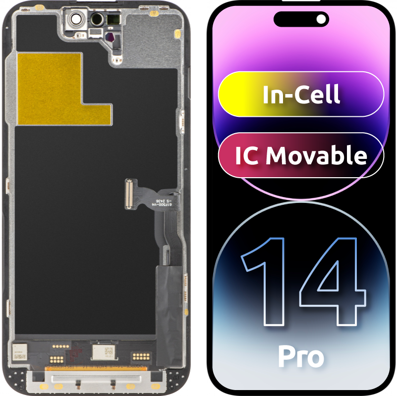 Οθόνη αφής ZY για Apple iPhone 14 Pro, με πλαίσιο, κινητή έκδοση LCD IC In-Cell, μαύρο 
