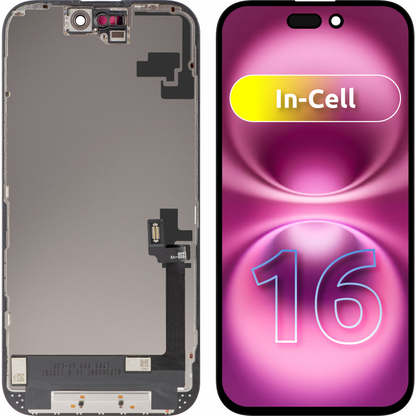 Οθόνη με οθόνη αφής ZY για Apple iPhone 16, με Πλαίσιο, Έκδοση LCD In-Cell, Μαύρη