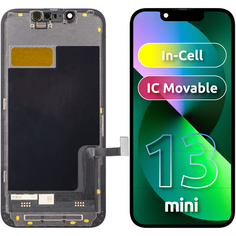 ZY Οθόνη αφής για Apple iPhone 13 mini, με πλαίσιο, LCD In-Cell IC Κινητή, Μαύρο