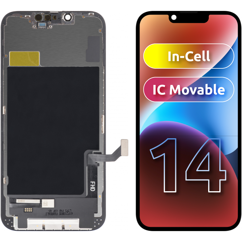 ZY Οθόνη αφής για Apple iPhone 14, με πλαίσιο, LCD In-Cell IC Κινητή, Μαύρο 