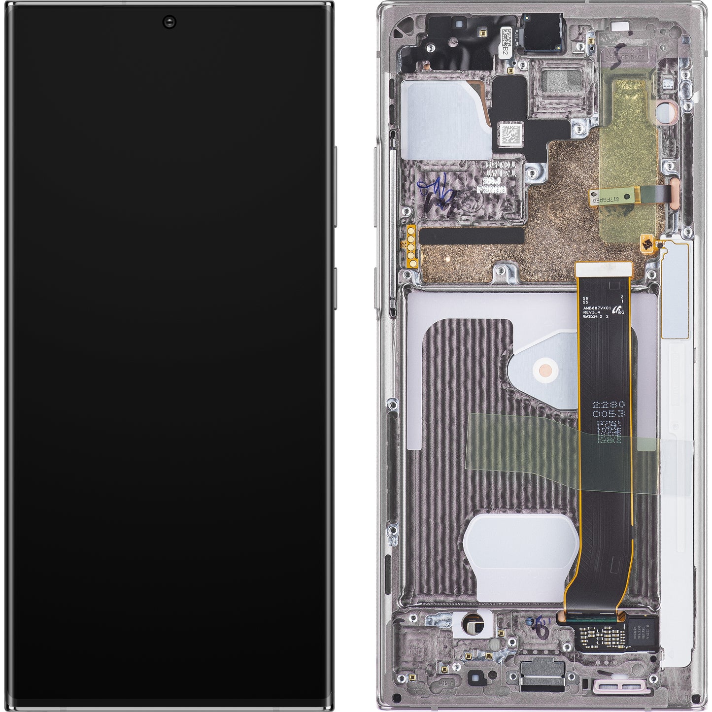 Οθόνη με Αφή Samsung Galaxy Note 20 Ultra 5G N986 / Note 20 Ultra N985, με Πλαίσιο, Λευκή, Πακέτο Σέρβις GH82-23596C