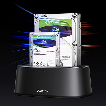 UGREEN CM198 Docking Station (50857) for HDD / SSD SATA 2.5inch / 3.5inch, Black