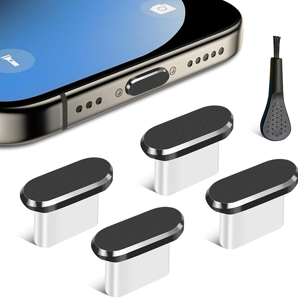 Βύσμα Αντισκονικό Θύρας Τηλεφώνου Techsuit AD1, USB-C, Σετ 4 τεμαχίων, Μαύρο