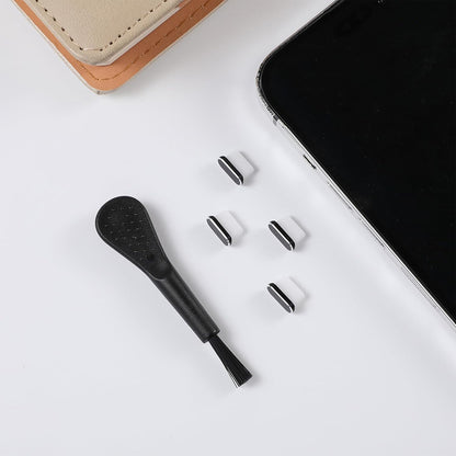 Βύσμα Αντισκονικό Θύρας Τηλεφώνου Techsuit AD1, USB-C, Σετ 4 τεμαχίων, Μαύρο