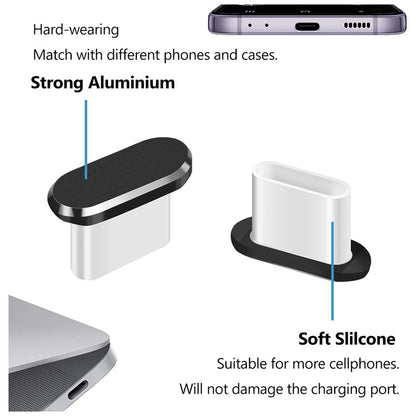 Βύσμα Αντισκονικό Θύρας Τηλεφώνου Techsuit AD1, USB-C, Σετ 4 τεμαχίων, Μαύρο