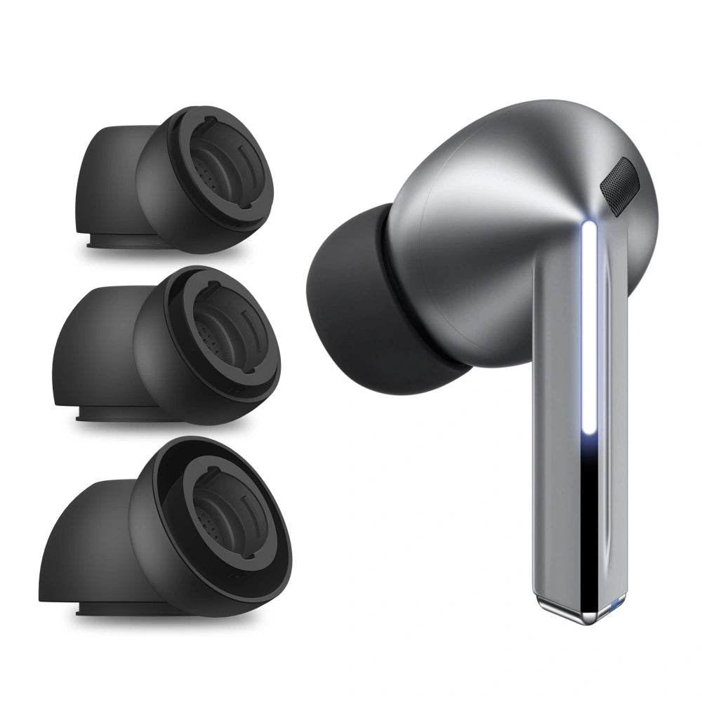 Techsuit ET3 Ear Tips for Samsung Galaxy Buds3 Pro, Size S / M / L, Black