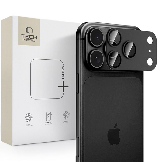 Tech-Protect CamFull Fit+ Rear Camera Protective Film for Apple iPhone 18 Pro Max, Tempered Glass, Black