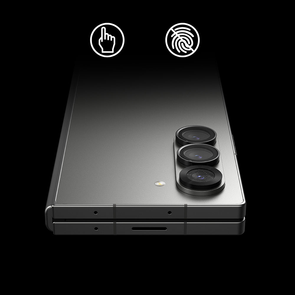 Ringke Rear Camera Protection Film for Samsung Galaxy Z Fold6 F956, Tempered Glass, Set of 2 Pieces, Black