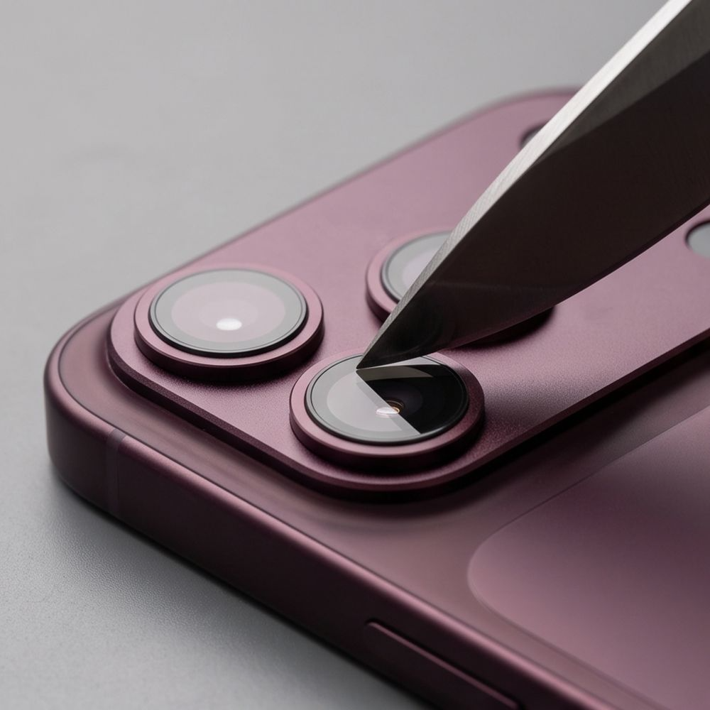 Προστατευτική μεμβράνη κάμερας πίσω Tech-Protect CamFull Fit+ για Apple iPhone 18 Pro Max, ασφαλισμένο γυαλί, βυσσινί