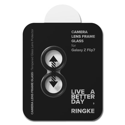 Προστατευτική Μεμβράνη Κάμερας Πίσω Ringke για Samsung Galaxy Z Flip7 F766, Ενισχυμένο Γυαλί, Σετ 2 τεμαχίων, Μαύρη