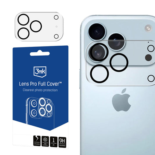 Προστατευτική Μεμβράνη Κάμερας Πίσω 3MK Pro Full Cover για Apple iPhone 17 Pro Max, Ενισχυμένο Γυαλί, Μαύρη