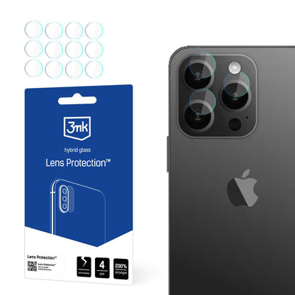 Προστατευτική μεμβράνη πίσω κάμερας 3MK Protection για Apple iPhone 15 Pro Max, ευέλικτο γυαλί, σετ 4 τεμαχίων, διαφανές
