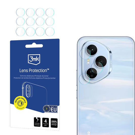 Προστατευτική μεμβράνη πίσω κάμερας 3MK Protection για Honor 400 Pro, ευέλικτο γυαλί, σετ 4 τεμαχίων, διαφανές