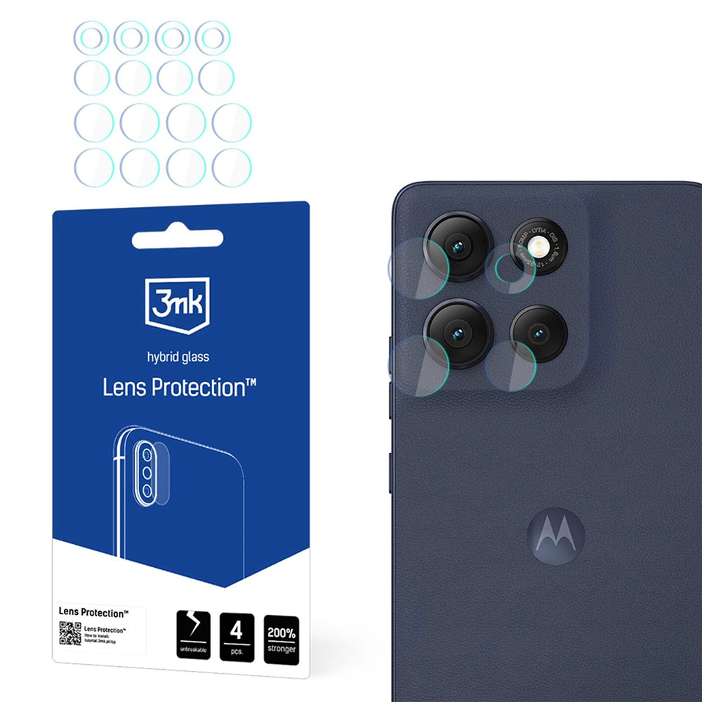 Προστατευτική μεμβράνη πίσω κάμερας 3MK Protection για Motorola Moto G86 Power / G86, ευέλικτο γυαλί, σετ 4 τεμαχίων, διαφανές