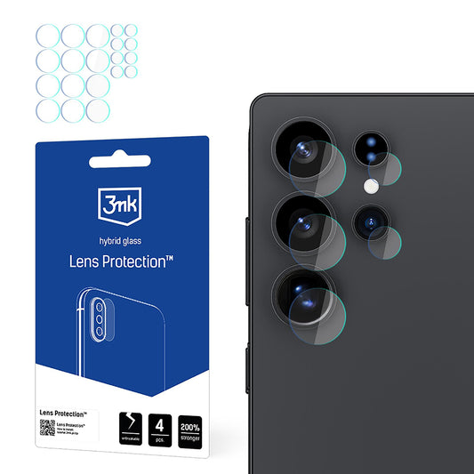 Προστατευτική μεμβράνη πίσω κάμερας 3MK Protection για Samsung Galaxy S25 Ultra S938, Ευέλικτο γυαλί, Σετ 4 τεμαχίων, Διαφανές