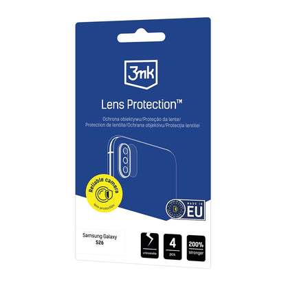Προστατευτική Μεμβράνη Κάμερας Πίσω 3MK Protection για Samsung Galaxy S26 S942, Ενισχυμένο Γυαλί, Σετ 4 τεμαχίων, Διαφανής