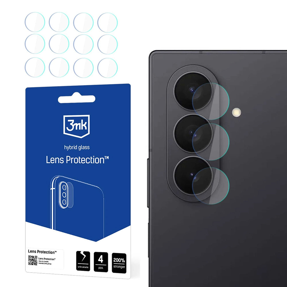 Προστατευτική μεμβράνη πίσω κάμερας 3MK Protection για Samsung Galaxy Z Fold7 F966, Ευέλικτο γυαλί, Σετ 4 τεμαχίων, Διαφανές