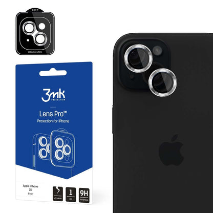 Προστατευτική μεμβράνη πίσω κάμερας 3MK Protection Pro για Apple iPhone 15, Ασφαλισμένο γυαλί, Ασημί